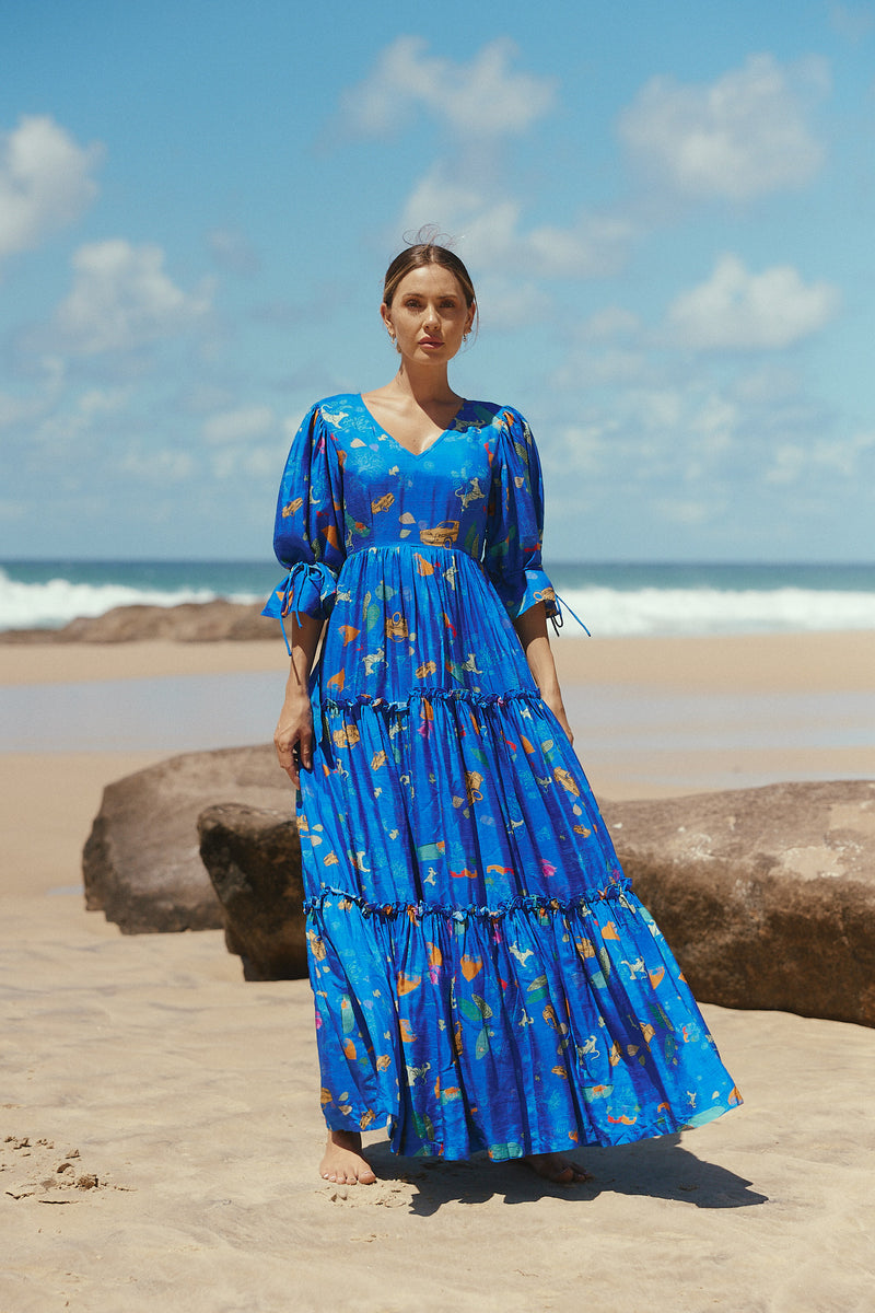 Aqua Doodle Dress Aqua Self Design Knee Length Party Girls Regular