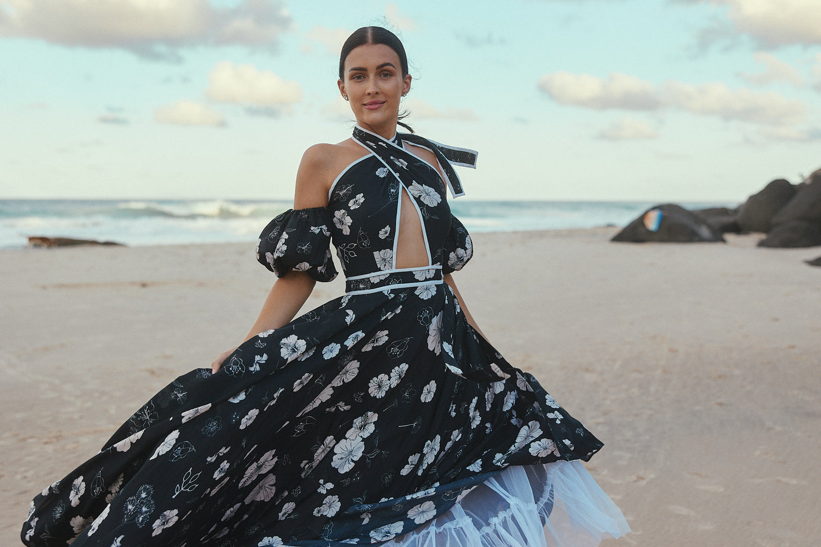 The Black Hibiscus Dress – Sruti Dalmia