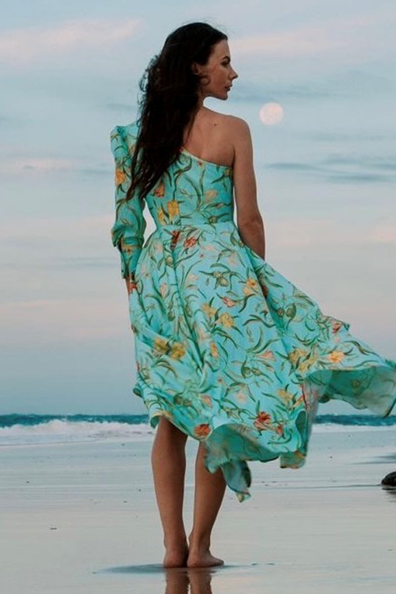 Aqua Womens Sequined One Shoulder Evening Dress - Walmart.com